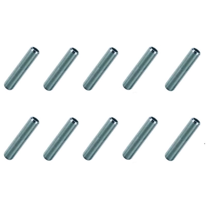 Niple para lustre pendentes spot 50mm rosca m10 ou 10mm kit com 2 ou 5 ou 10 pecas marcai