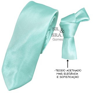 Gravata Verde Menta Água Para Padrinhos Lisa