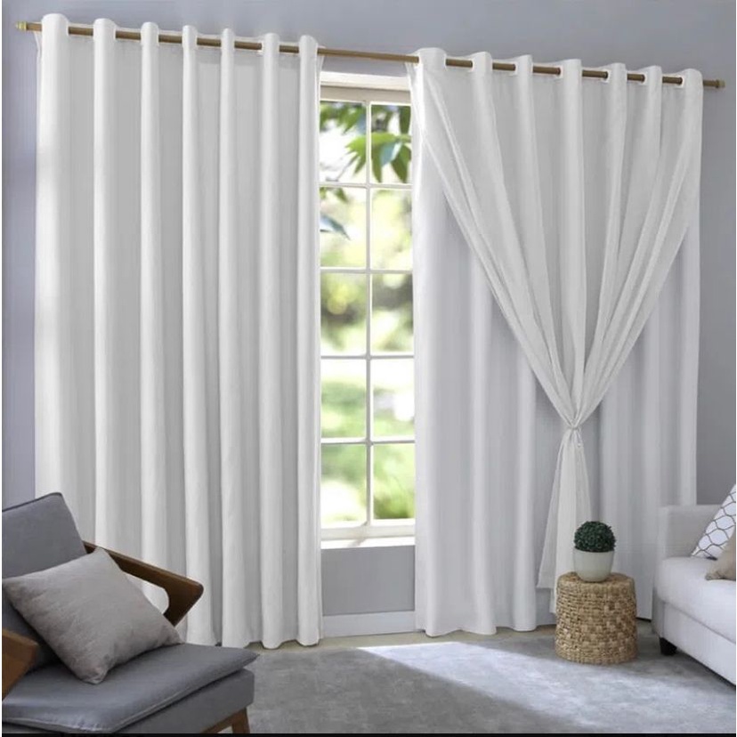 Cortina de Voal Blackout 100% Corta Luz 2,80m x 2,70m Cores Variadas