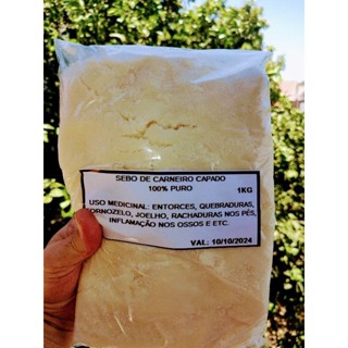 1kg sebo de carneiro capado puro 100% validade 2025.