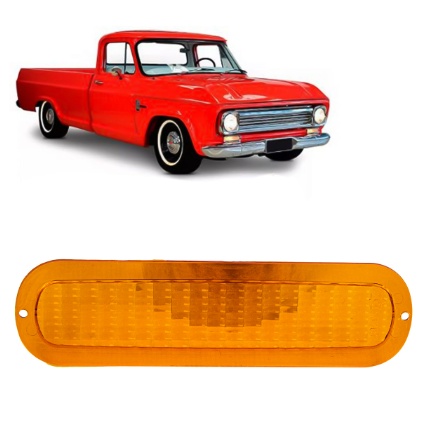 1 Lente do pisca Pick-Up Chevrolet C10, D10, A10, C14 e Veraneio 1964 a 1982 lente ambar seta lanterna dianteira