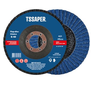 Disco De Lixa Flap 4.1/2 Para Lixadeira 115mm Grão 40 Tssaper TDLIG40 em Oferta na Shopee