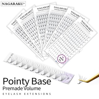 NAGARAKU Fãs De Haste Estreita Premade Extensão De Cílios 0.07mm 4D-10D Base Fina Ventiladores Russos Volume Pronto