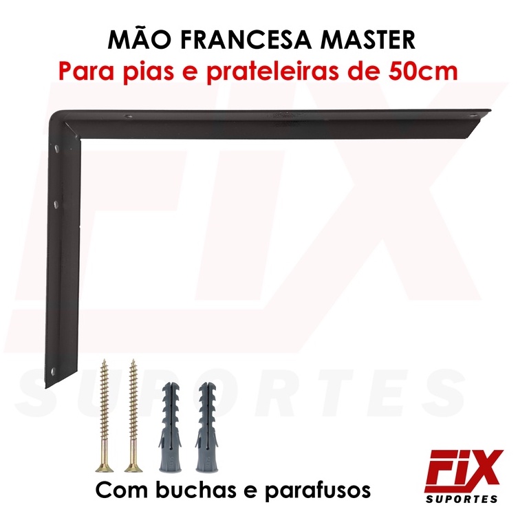 1 Uni. Suporte Master (pesada) 50cm Para Pias E Prateleiras em Oferta na Shopee