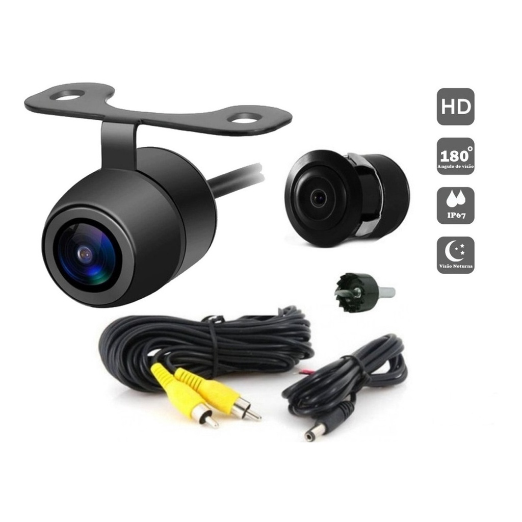 Câmera De Ré Automotiva 2 Em 1 Universal Noturna Colorida | Shopee Brasil