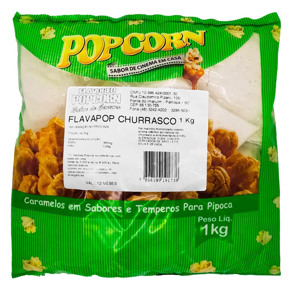 FLAVAPOP - Churrasco 1kg - Sal Micronizado Popcorn