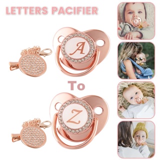 26 Letras Pacificador De Bebê Recém-Nascido Silicone Rosa Ouro Bling Mamilo Calmante Infantil em Oferta na Shopee
