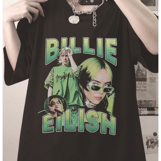 Camiseta T Shirt Cantora Billie Eilish Varias Cores Faz a Boa