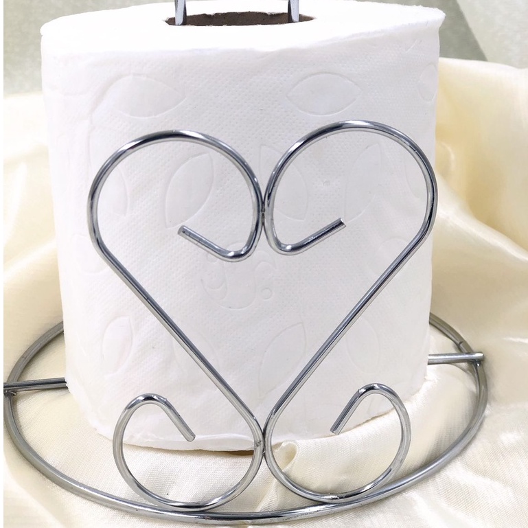 OFERTA Suporte Porta Rolo Papel Toalha 28CM Coração Rose Ou Preto Organizador Cozinha Mesa Multiuso