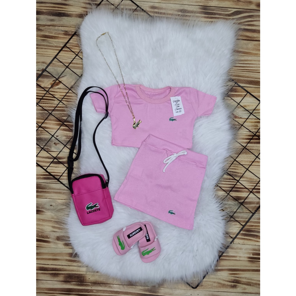 Conjunto da Lacoste Infantil Com Saia - Roupa da Lacote para Menina ...