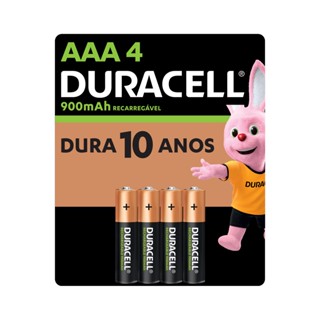 Pilha Recarregável AAA Palito 900mah Duracell com 4 Un.