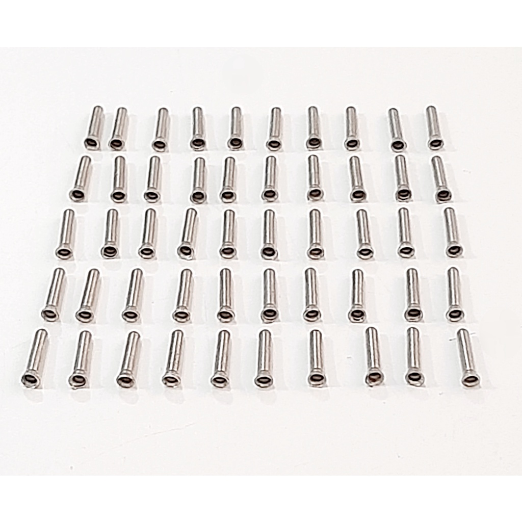 Kit 50 Terminal Ilhos Tubular S/ Isolação Cobre Fio 0,75mm²