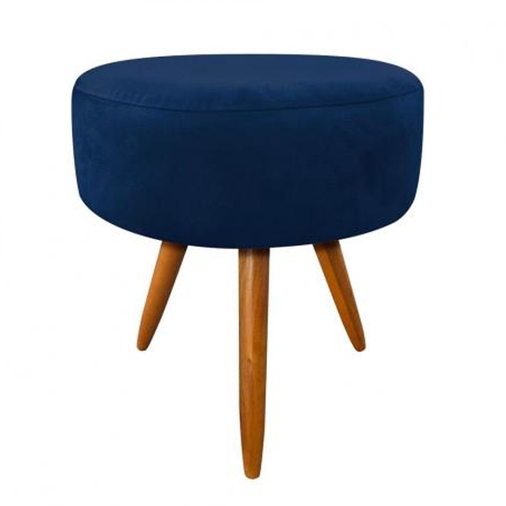 Puff Puf Para Sala e Hall de Entrada Decoração de Sala e Quarto Suede Azul Marinho