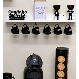 Prateleira cantinho do café 6 ganchinhos 60L x 12P mdf