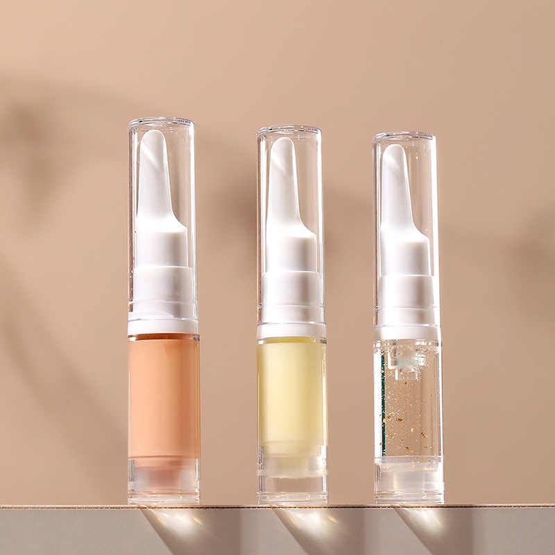 5/10/15ml Dispensador De Base Transparente Garrafa/Recipiente De Amostra Portátil Para Viagem De Creme A Vácuo Sem Ar Tubos Vazios