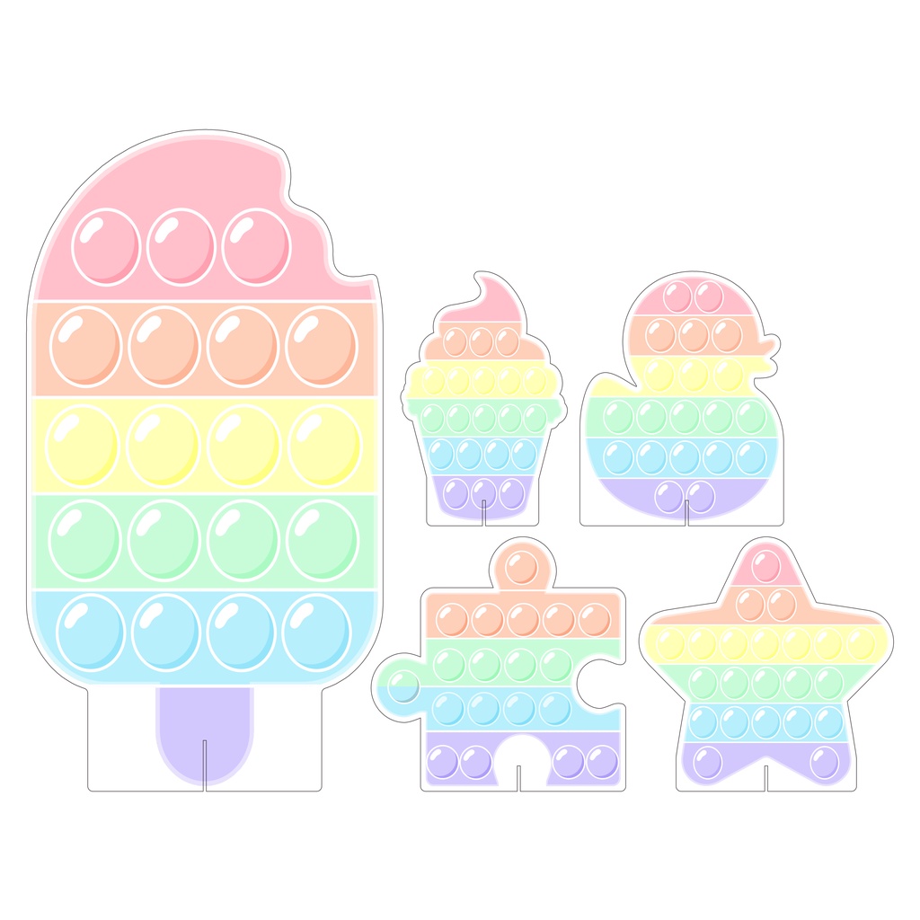 Mini Kit Display Festa Infantil Pop It Candy Color