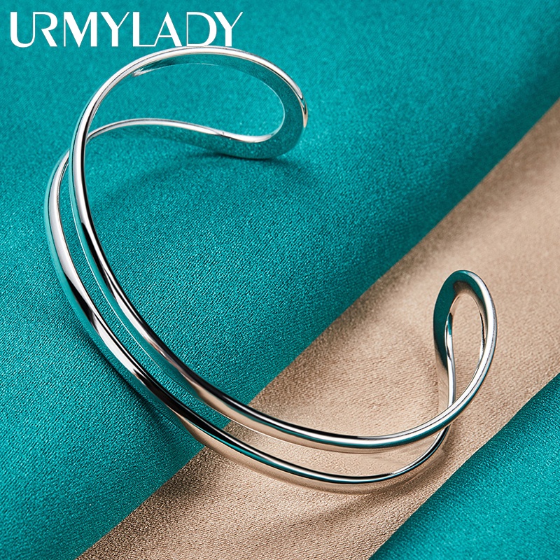 URMYLADY 925 Prata Esterlina Pulseira De Arco Duplo Para Mulheres Noivado De Casamento De Encanto Moda Joias em Oferta na Shopee