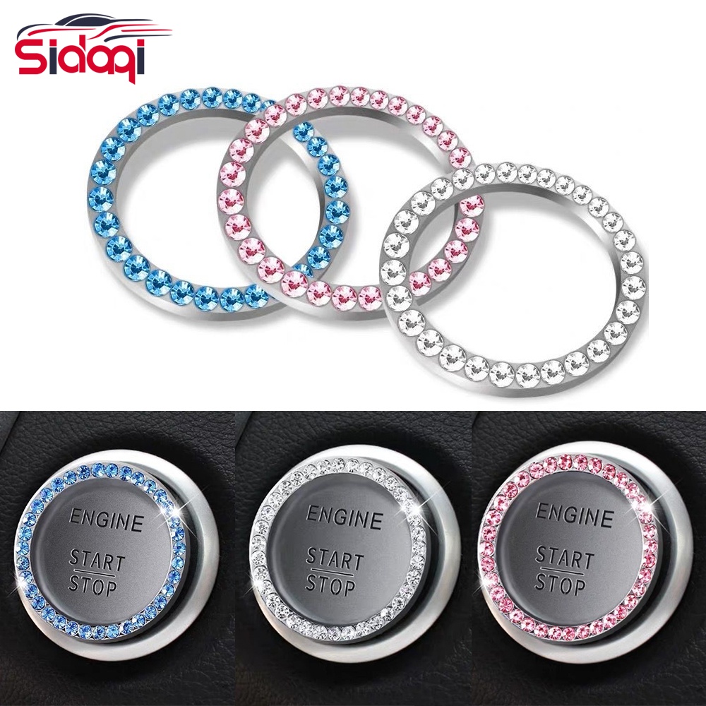 1 Peça Strass Carro Ignição Chave Ornamento Anel De Auto Start Botão De Motor Decoração Para Nissan Cristal Luxo Adesivo