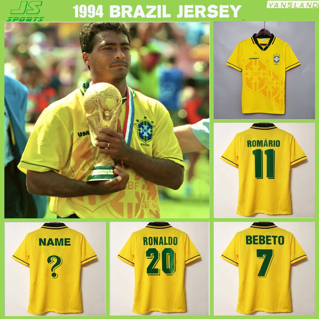 1994 Camisa Clássica Brasil/Retrô RONALDO ROMARIO BEBETO