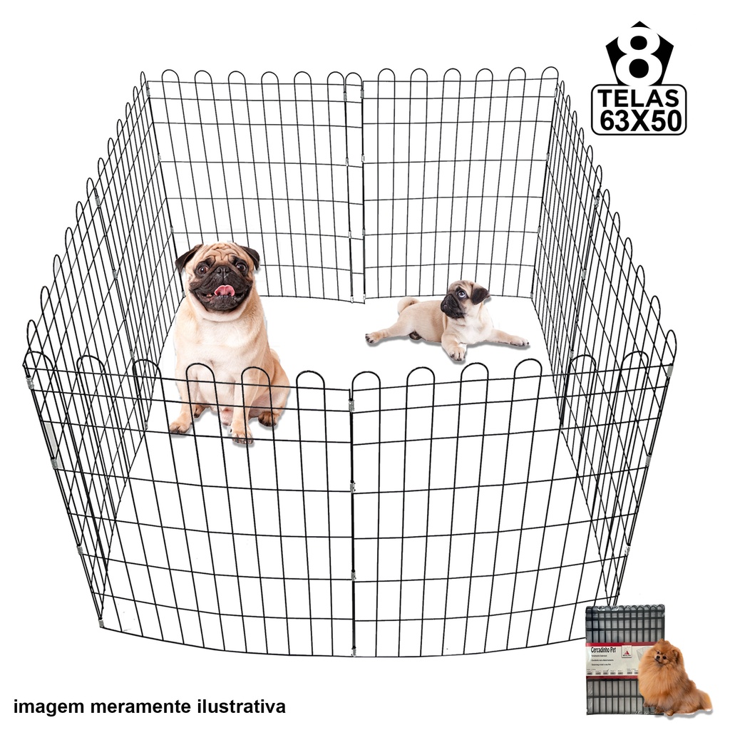 Cercado Para Cachorro de Pequeno e Medio Porte 100 cm x 100 cm x 63 cm
