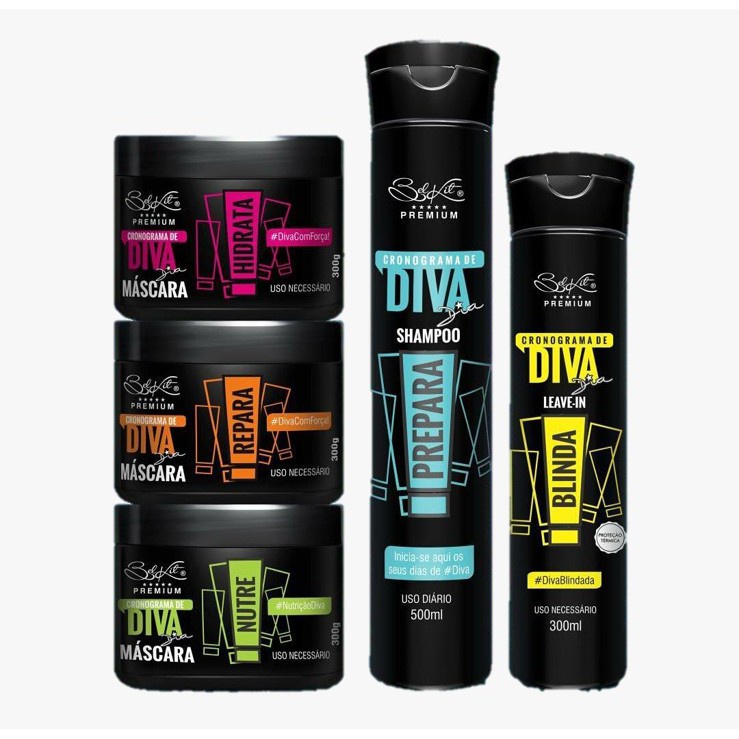 Kit Capilar 5 Produtos Cronograma De Diva Tratamento Capilar