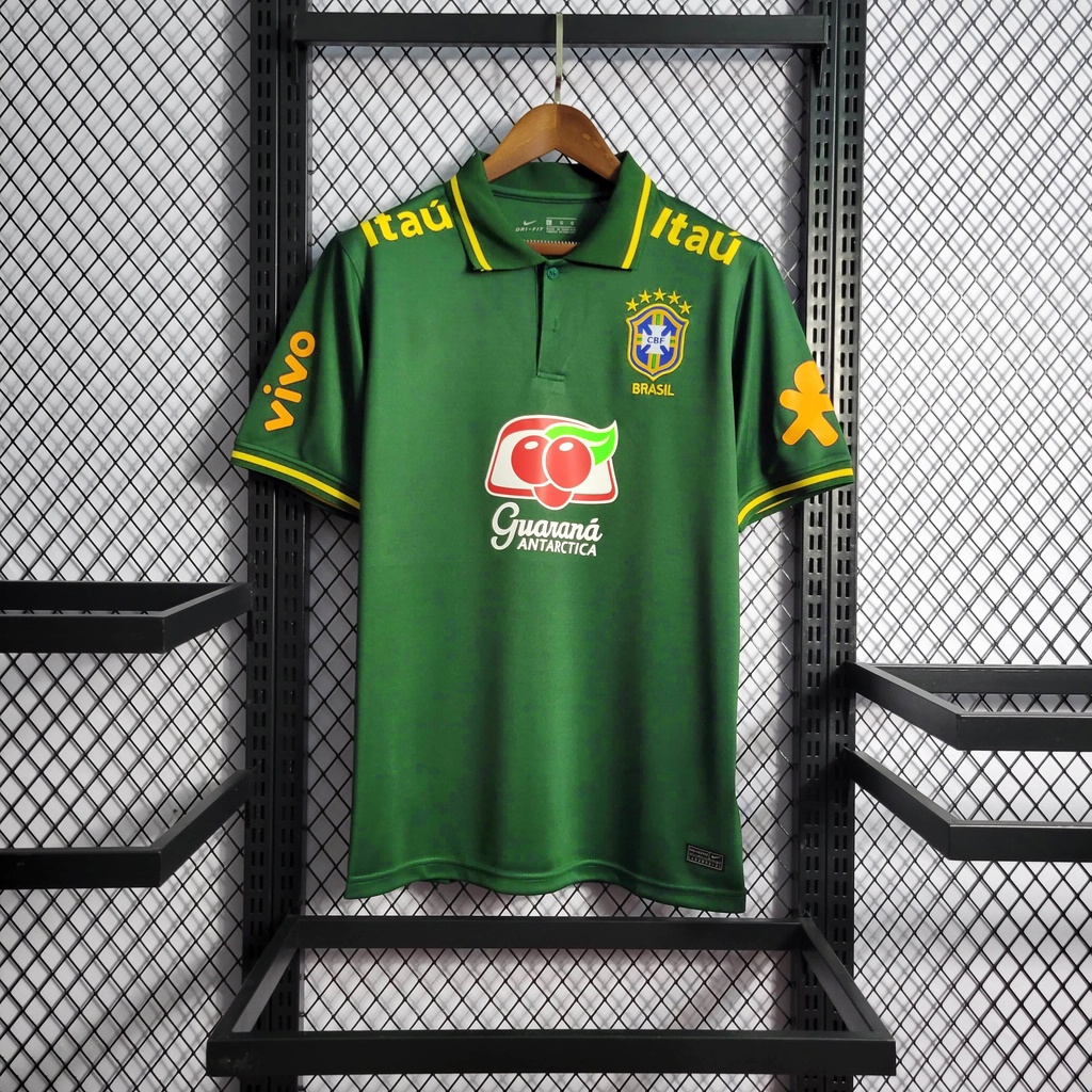 ENVIO IMEDIATO] Camisa Camiseta da Selecao Brasileira BRASIL Verde POLO  GUARANA - Escorrega o Preço