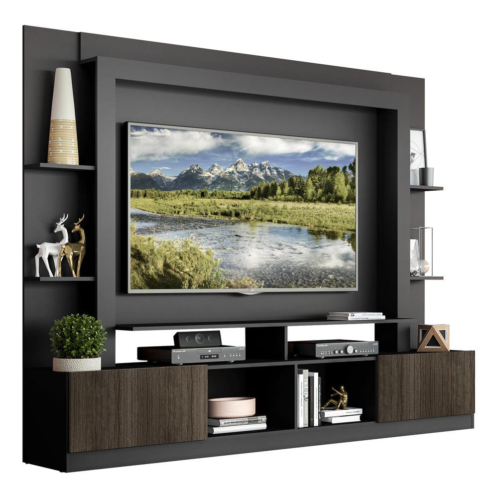 Estante para TV até 65" Multimóveis Oslo FG3395 Preta/Tenerife - Home & Living