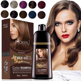 10 Cor Escolha MOKERU Profissional Natural Orgânico Multicolorido Cabelo Permanente Tintura De Para Mulheres 500ML em Oferta na Shopee