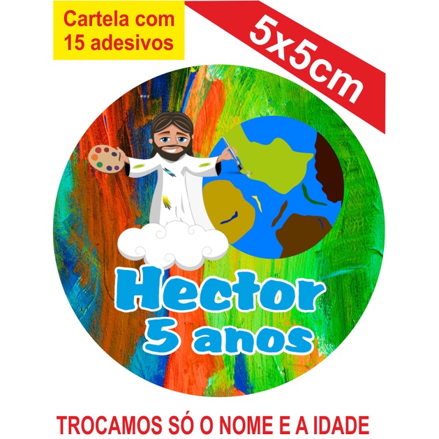2 Cartelas de Adesivos (30 unidades) Personalizados O Maior Pintor do mundo 5x5cm Festa Aniversário Lembrancinha