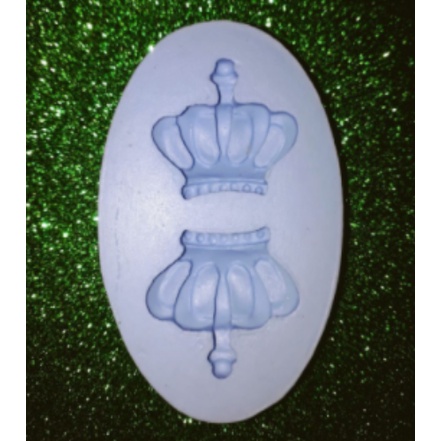 Molde de silicone coroa com 2 cavidades - Cris Artesdecor