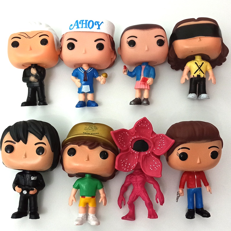 8pcs Coisas Estranhas Bonecas Nancy Demogorgon Onze 11 Dustin Steve POP Figuras