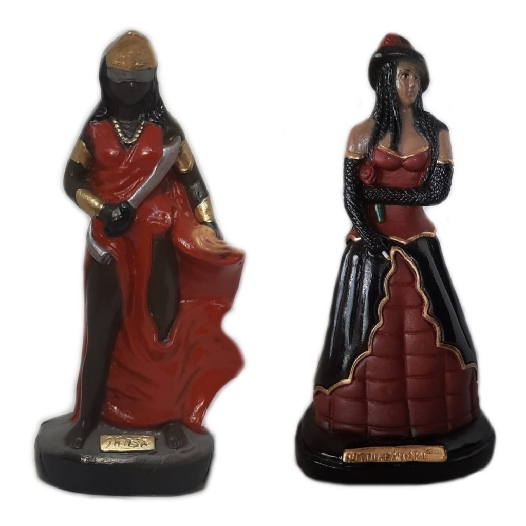 Escultura Estatueta Estátua Orixá Iansã E Pombagira Do Cabaré Candomblé Umbanda Imagem Gesso 22cm Altar Congá