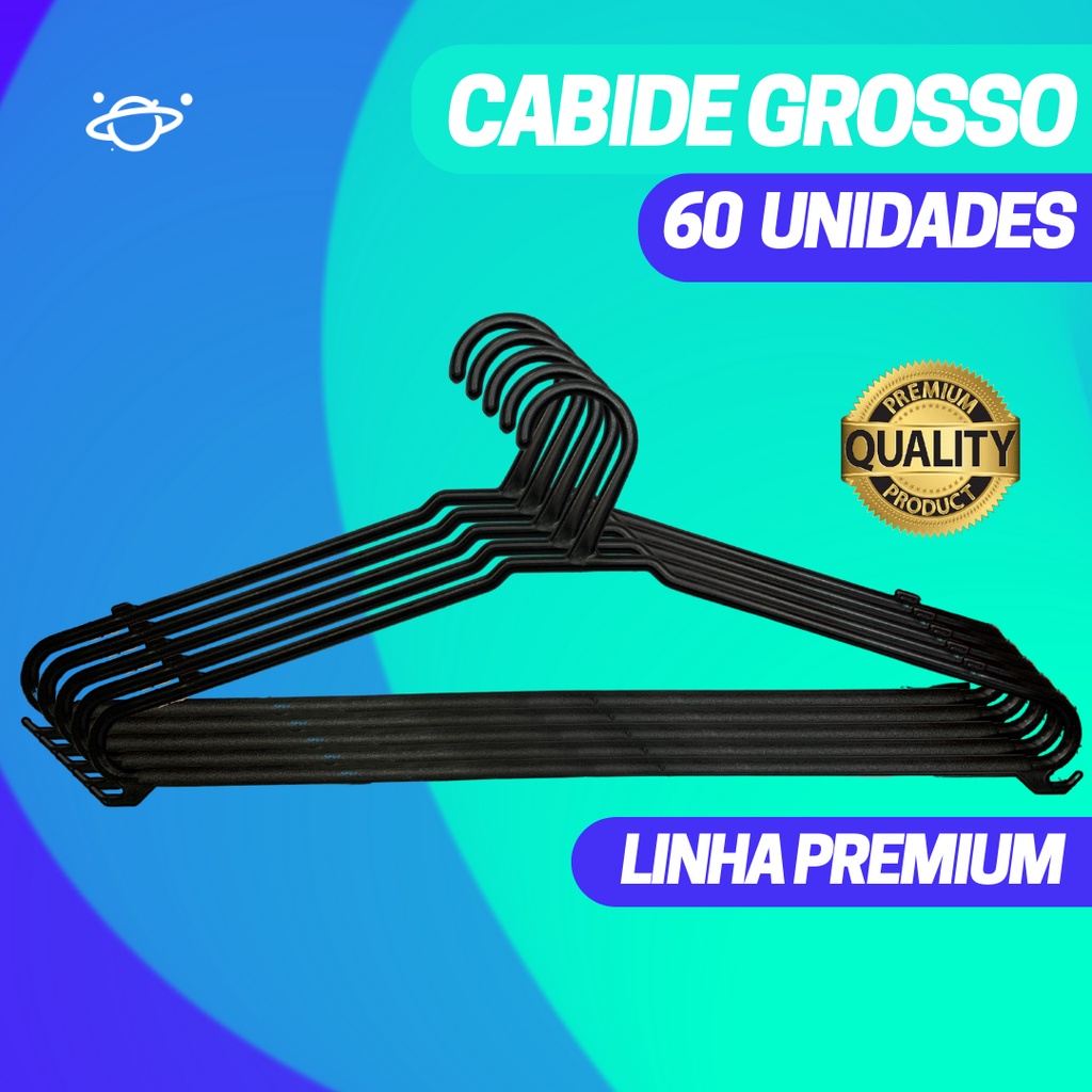 Cabide Roupa Adulto Kit 60 Unidades Atacado