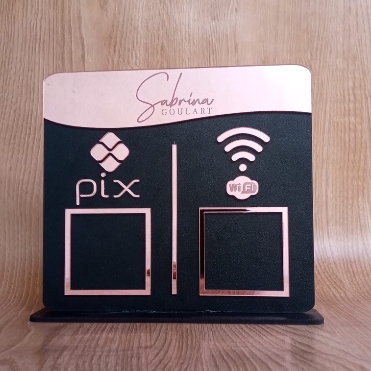 Placa de Mesa Display QR CODE Personalizada
