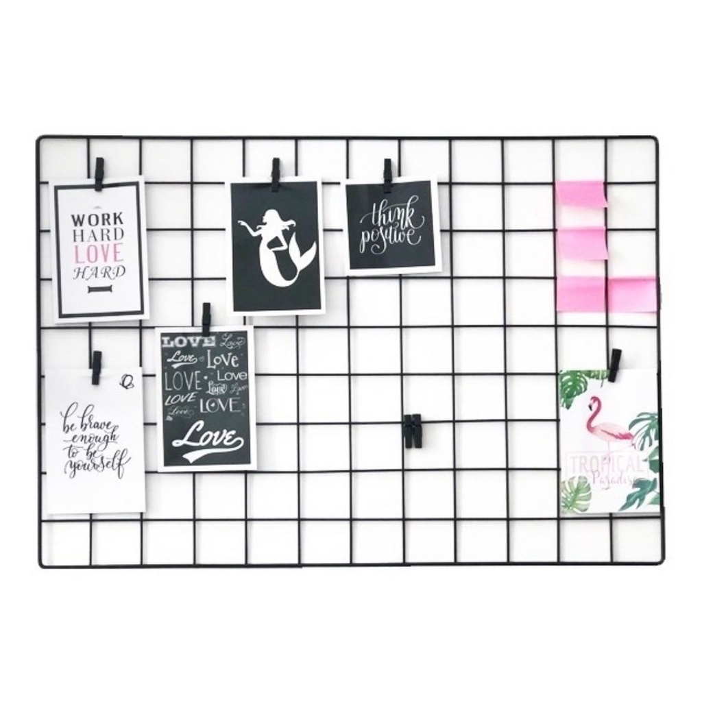 Tela Aramads Grade para fotos mural de recados memory board branco