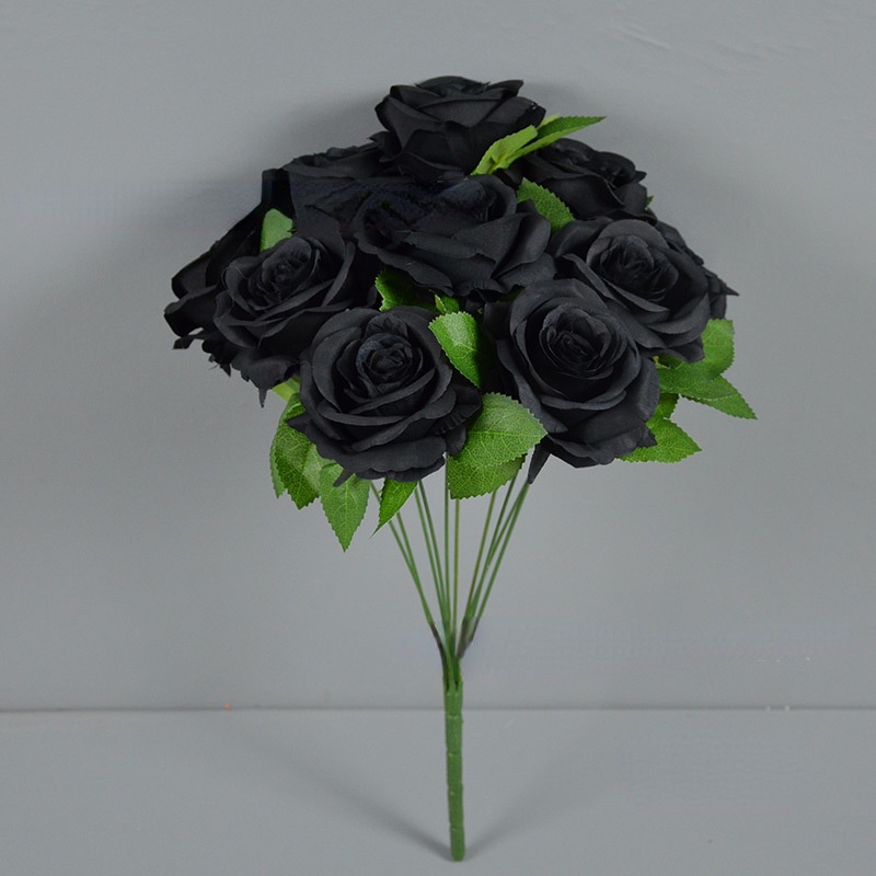 Flor Preta Artificial De Seda Rosas Falsas Com 10 Flores Para Peças De  Centro De Casamento Arranjo De Decoração De Festa De Casa | Shopee Brasil