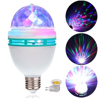 Lâmpada Globo Luz Led Rgb Giratória Bola Maluca Rgb + Adaptador Tomada PARA FESTA