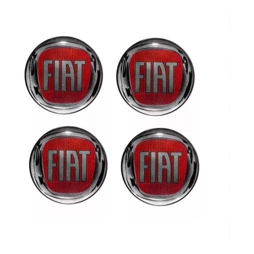 Kit Emblema Calota Centro Roda Fiat Ducato (4peças) Vermelha