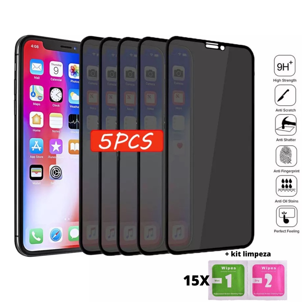 5X PelículaS Celular iPhone Privacidade Anti-Spy, 5 unidades,  Todos modelos de Iphone em Oferta na Shopee