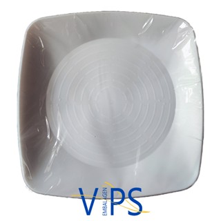 Prato Acrilico Quadrado Grande Branco 22cm c/10 unidades Eliteplastic.