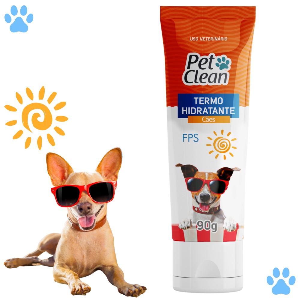 Protetor Solar Creme Termo Hidratante para Cachorro Pet Clean 90g