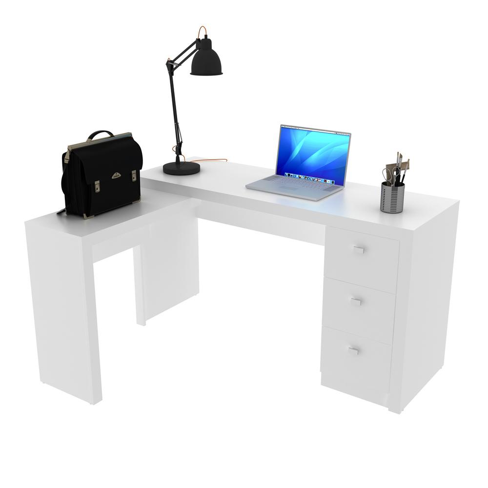 Escrivaninha/Mesa Escritório de Canto Multimóveis CR25011 Branca em Oferta na Shopee