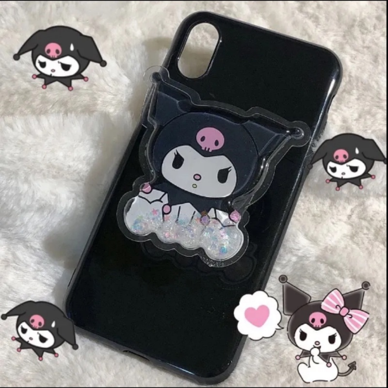 Fofo Kuromi Suporte De Airbag Dobrável Areia Movediça No Óleo Bolsa De Cartoon Girl Ins Telefone Celular Criativo Presente