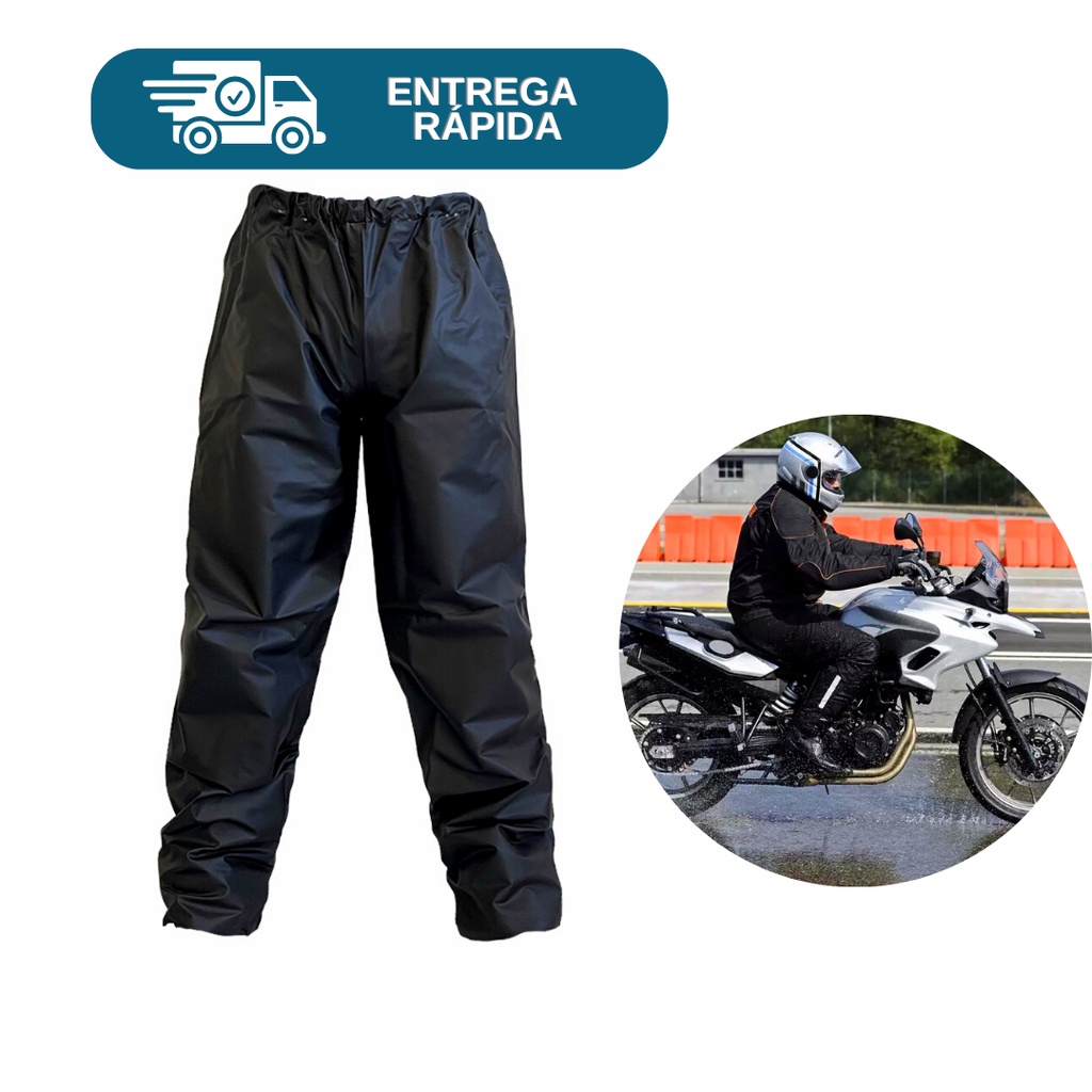 Calça De Pvc Preto Impermeável Para Chuva Motoqueiro Motoboy Proteção EPI em Oferta na Shopee