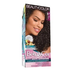Coloração Creme Bela&Cor Sem Amônia 5.0 Castanho Claro