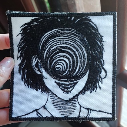 Patch uzumaki junji ito histórias de terror patch bordado termocolante