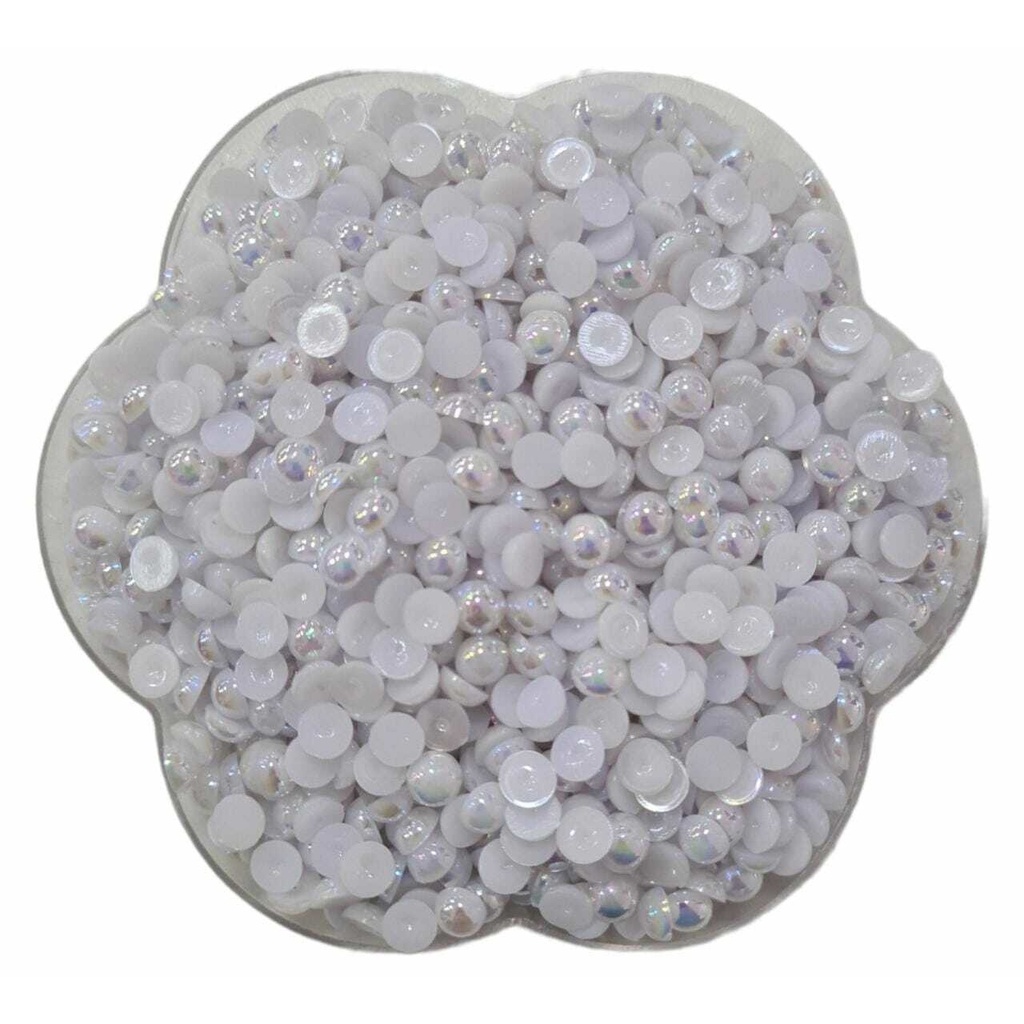 Meia Perola Irisada - Branca - 6MM - 50g