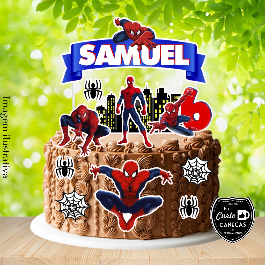 TOPO DE BOLO HOMEM ARANHA SUPER HERÓI(LEIA A DESCRIÇÃO) em Oferta na Shopee
