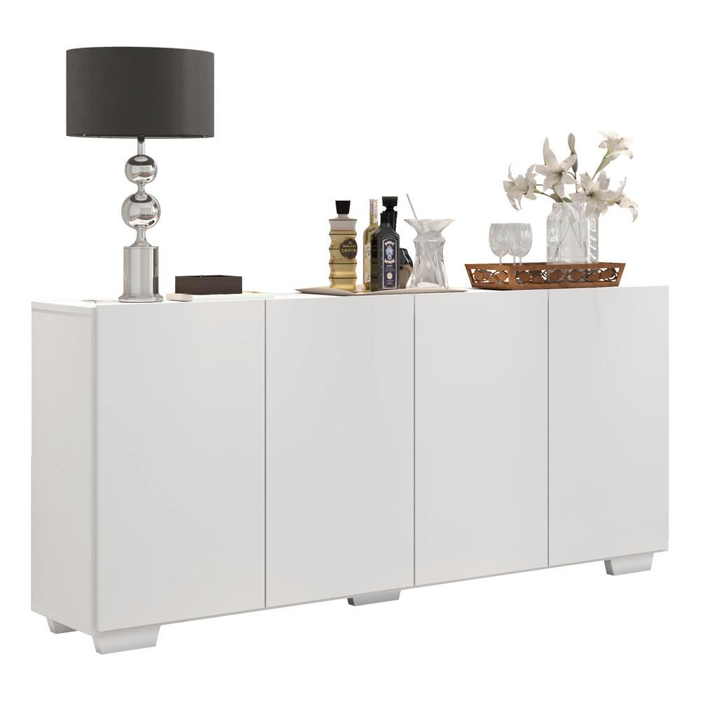Aparador Buffet Multimóveis Veneza 4 Portas FG3557 Branco em Oferta na Shopee