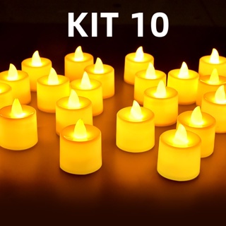 10 Velas De Led Decorativa Para Ornamentação De Festas e Qualquer Tipo De Eventos e Decoração De Casa em Oferta na Shopee